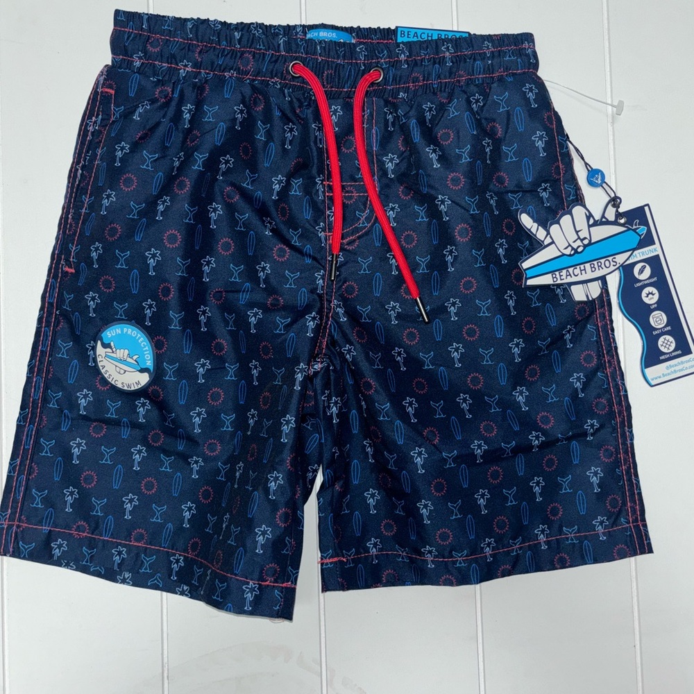 Beach Bros Boys Navy Swim Trunks Shorts Size 12